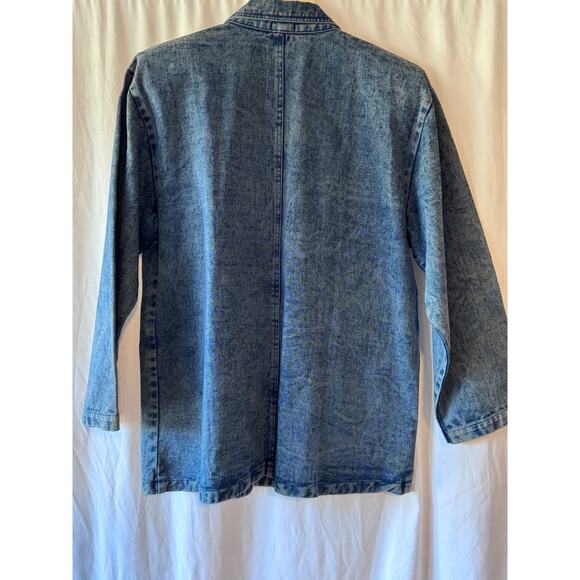 Vintage 80s Denim Jacket Beaded - XL - Picture 7 of 8